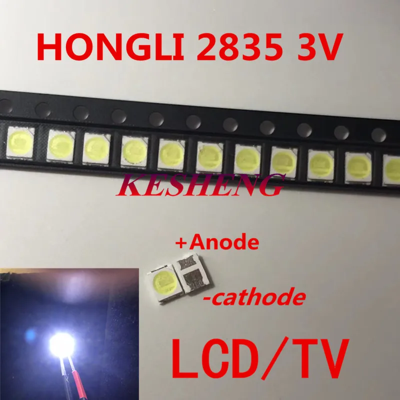 100 шт/HONGLI TRONIC двойной чипы светодиодный подсветка 1210 3528 2835 1W 3V 100LM холодный белый ЖК-подсветка для ТВ приложения