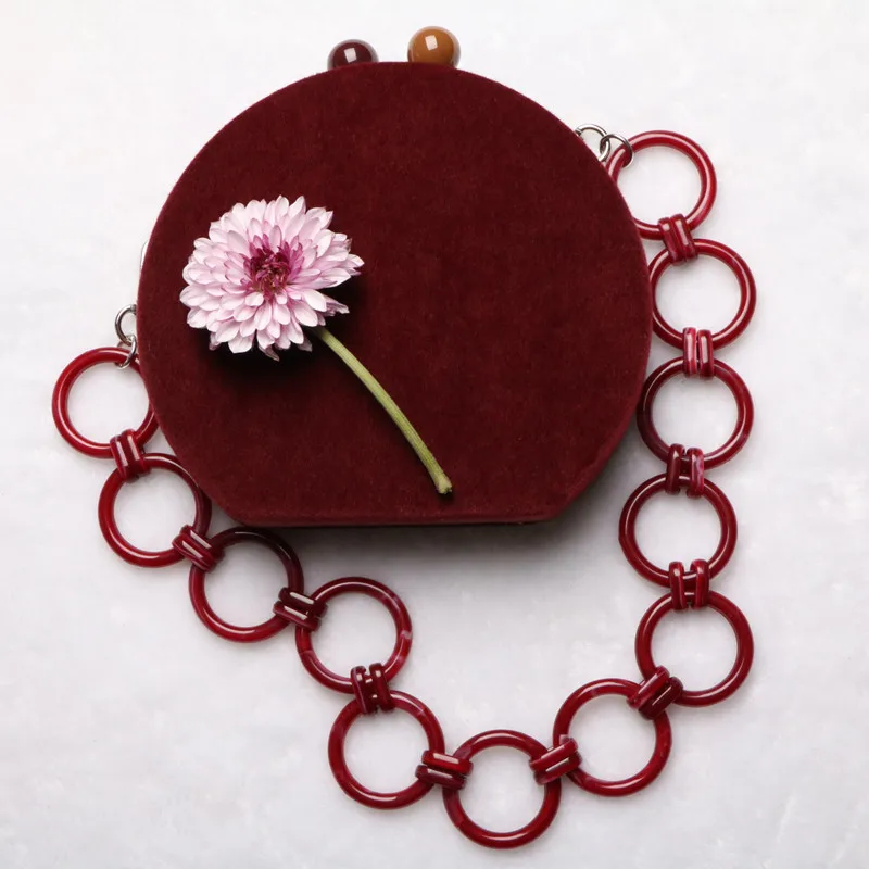 

[ . Originality ] Yan Value Pure Color Second Acryl Rough Package Chain Bag Match Chain Concave Modeling Distribution Chain