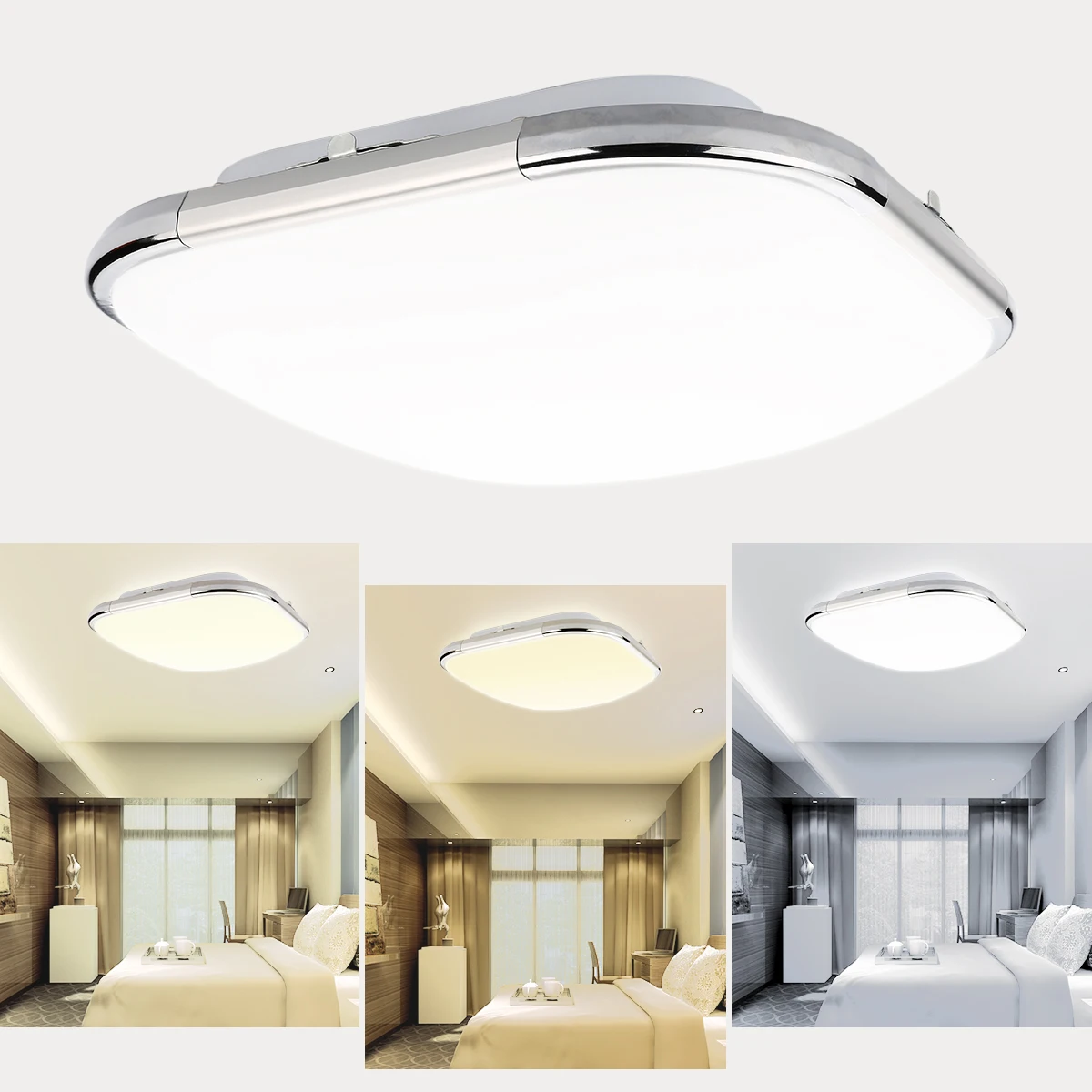 

12/18/24W Ultra-Thin Surface Mounted Modern Led Ceiling Light 100-240V 960-1800LM Flush Mount Fixture for Indoor Lighting