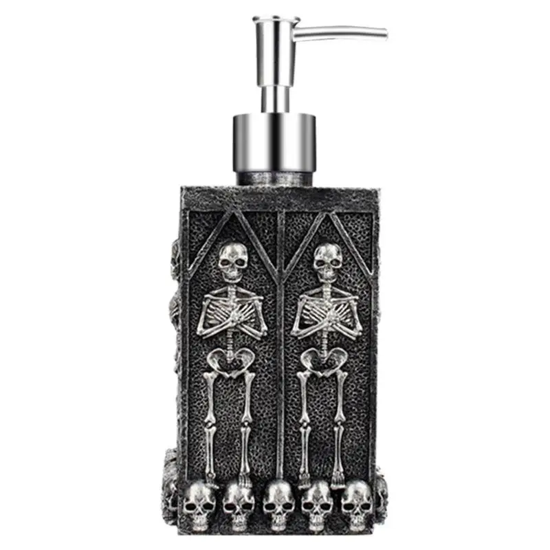 

460ml Large Capacity Liquid Soap Dispenser Resin Skull Hand Sanitizer Bottle Manual Soap Shampoo Dispenser Bathroom Tool