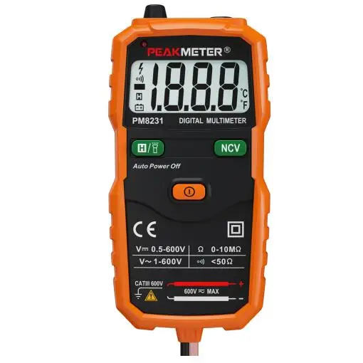 Официальный PEAKMETER PM8231 Карманный Умный Цифровой мультиметр Бесконтактный Мини