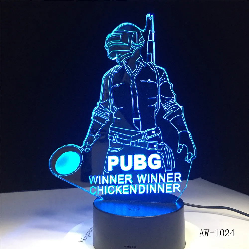 

Популярный в мире 3d-игровой плеер FPS, лампа для PUBG Winner, Цыпленок, конфета, 7 цветов, меняющая светодиодную подсветку в подарок