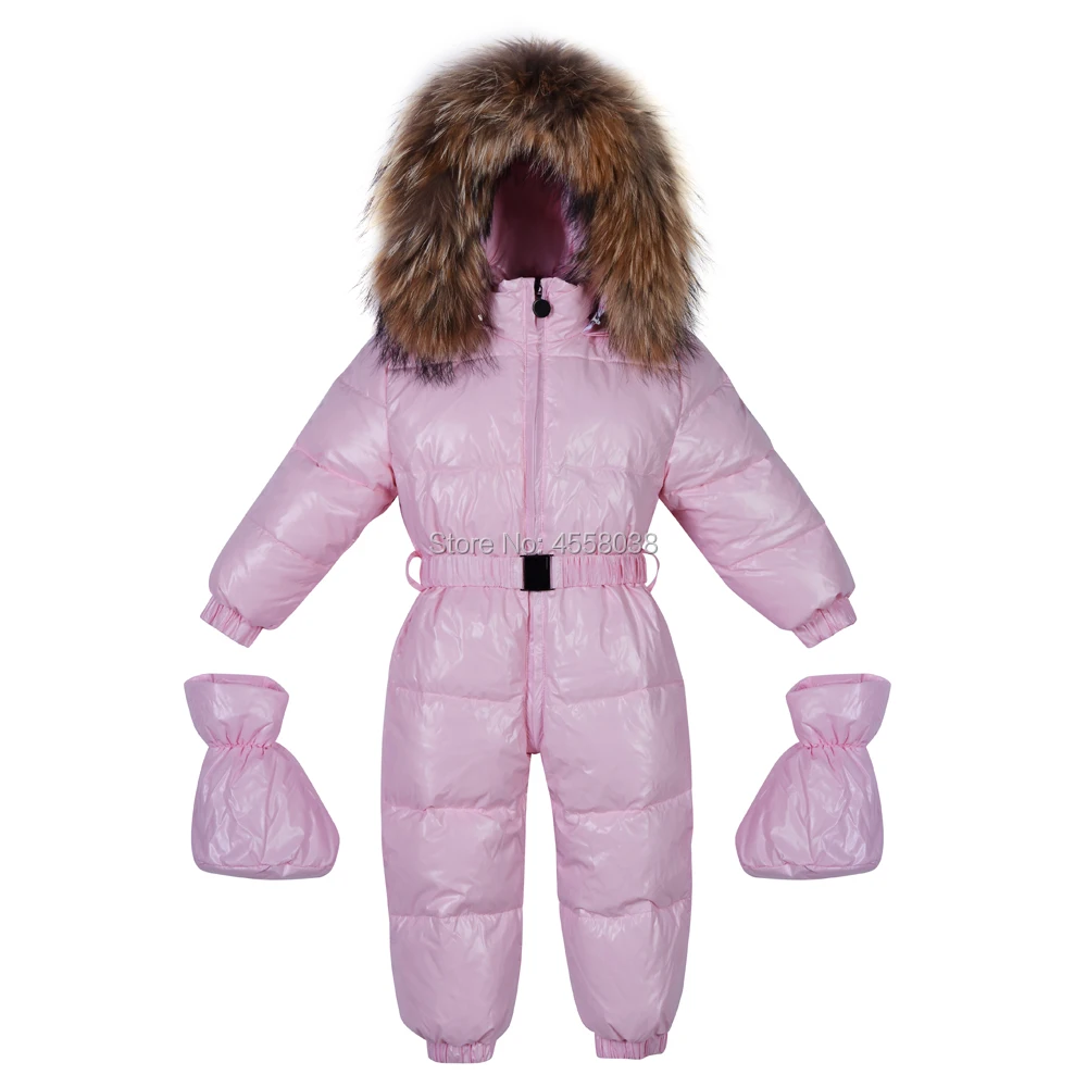 

winter down warm jacket parka for girls boys coats jackets children's clothing for snow wear kids real big fur outerwear