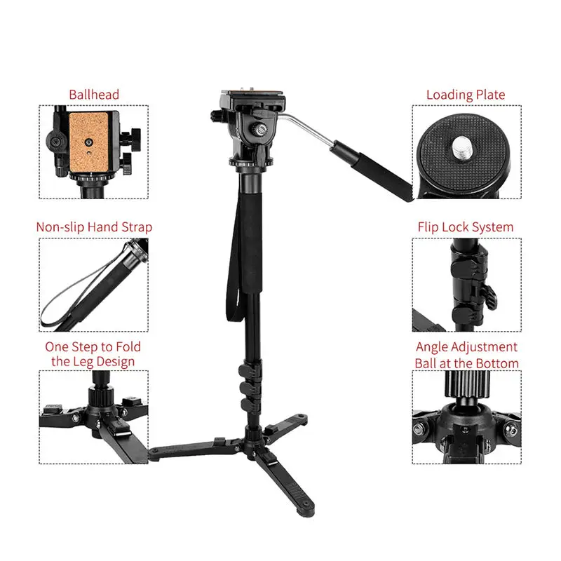 Kingjoy Mp1008F набор профессиональных моноподов Dslr для всех моделей камеры штатив