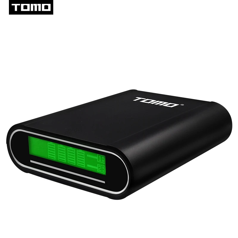 Günstig TOMO M4 4x18650 Li Ion USB Intelligente Batterie Ladegerät Tragbare LCD Mobile Power Bank Fall Batterie Dual Ausgänge Smart lade