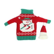 2 шт. Рождество украшения красное вино бутылки Чехлы для мангала одежда с шапки дома звавечерние ужин подарок