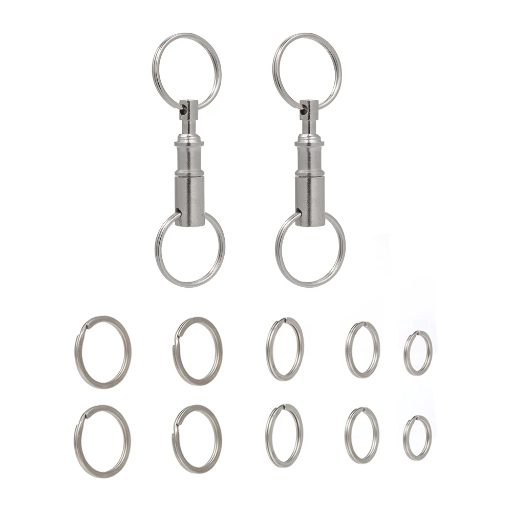 5Pcs Premium Quick Release Pull-Apart Removable Handy Detachable Outdoor Travel Keychain Accessory Two Split Ring Kit bleiou 5Pcs Premium Quick Release Pull-Apart Removable Handy Detachable Outdoor Travel Keychain Accessory Two Split Ring Kit bleiou