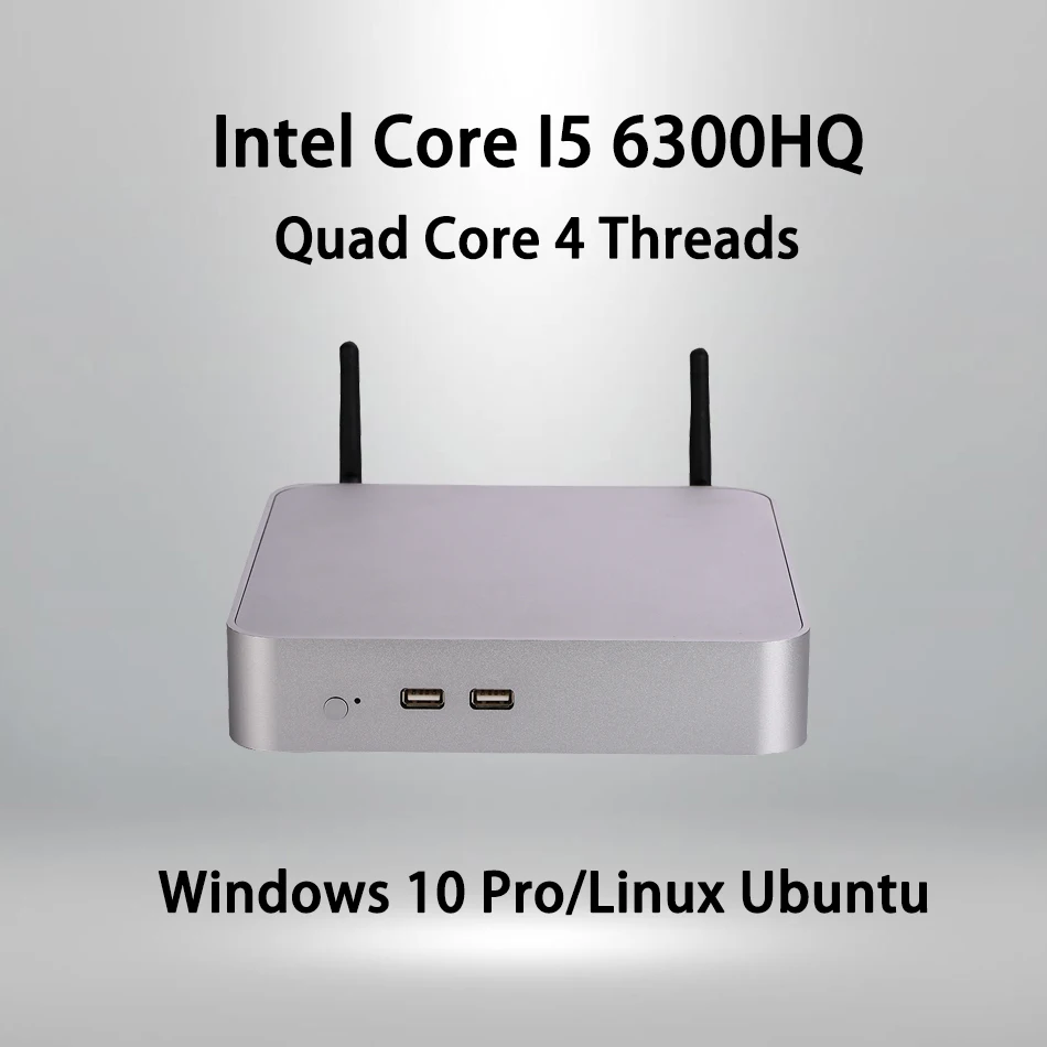 

Fan Mini PC,Intel Core I5 6300HQ, Windows 10/Ubuntu,Silve,[HUNSN BA03L],(WiFi/1HD1.4//1DP1.2/1VGA/4USB3.0/2USB2.0/1LAN)