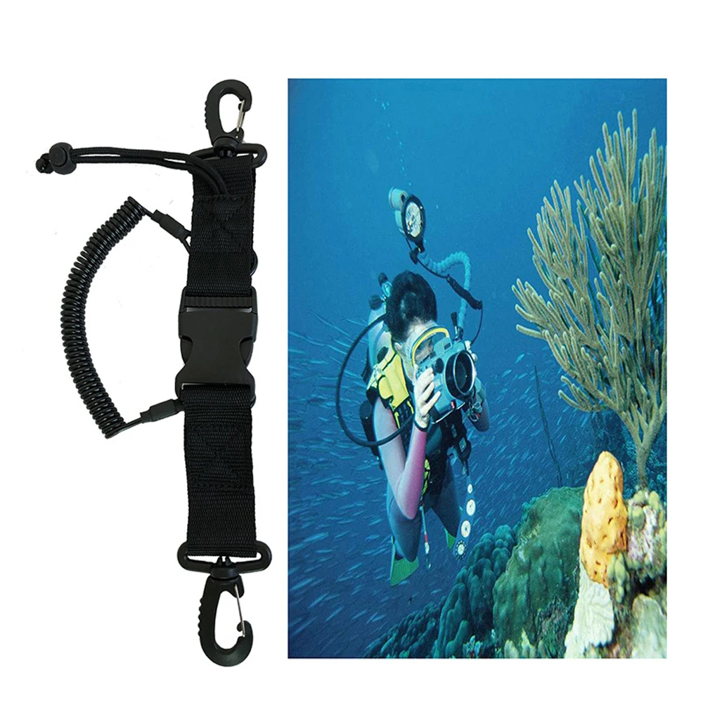 

1pc Lanyard Spring Coil Scuba Diving Camera Rope With Quick Release Buckle Clips Diving Dive Floating Wrist Band Strap for GoPro