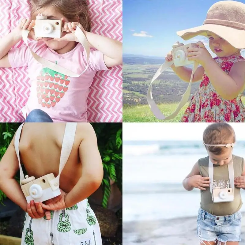 Скандинавская Милая деревянная игрушка-камера для маленьких детей подвесная камера для фотосъемки украшения детская развивающая игрушка