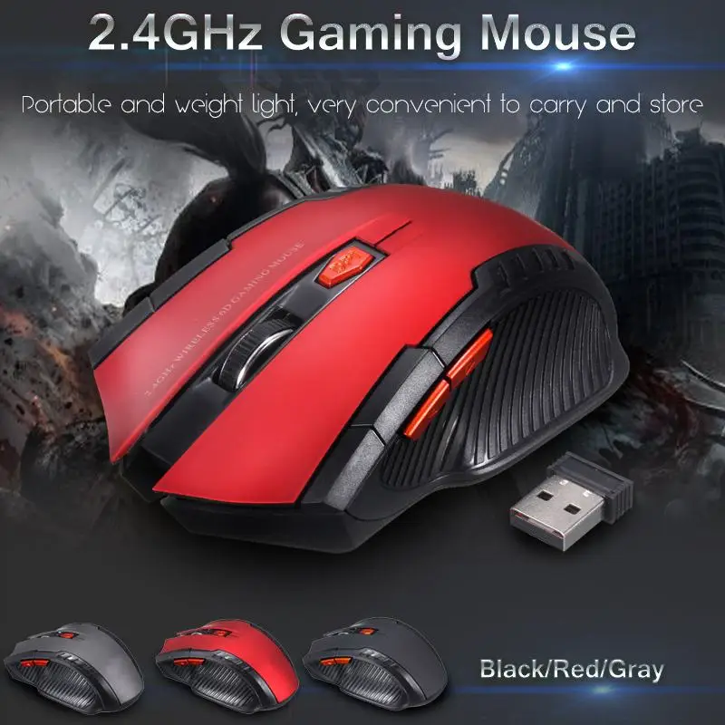 2.4G Wireless Mouse Portable Optical 6 Buttons 800-1200-2000DPI Mice For Computer PC Laptop Gamer