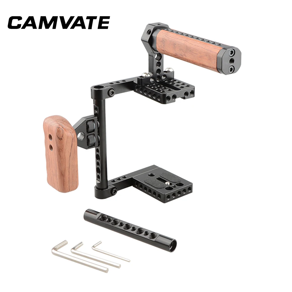 

CAMVATE DSLR Camera Cage Wood Top Hand Left Grip ER081