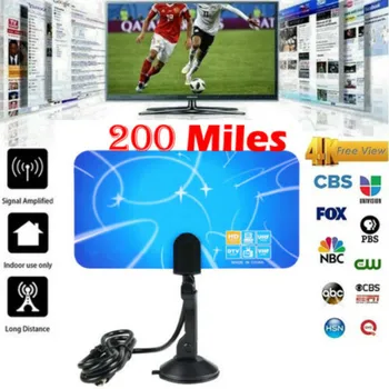 

Digital Indoor 200 Mile TV Antenna HDTV DTV Box Ready HD VHF UHF Flat Design High Gain AU