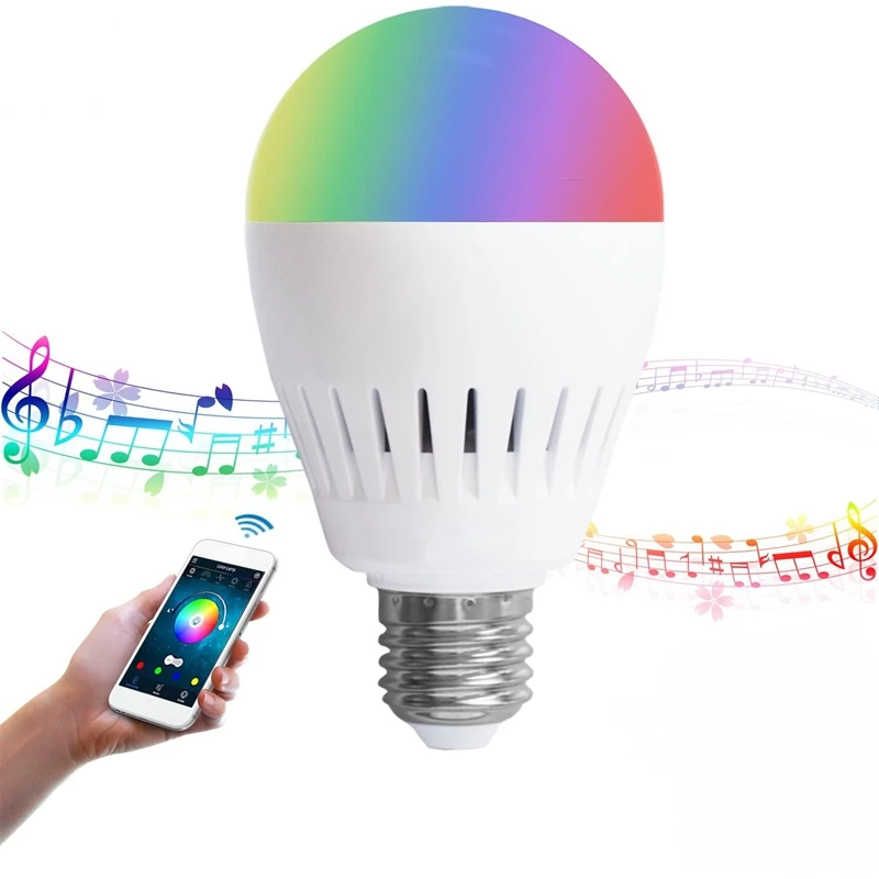 

CLAITE E27 RGBWW bluetooth Speaker LED Bulb 8W Color Changing Music Wireless Wireless LED Light Bulb AC100-240V