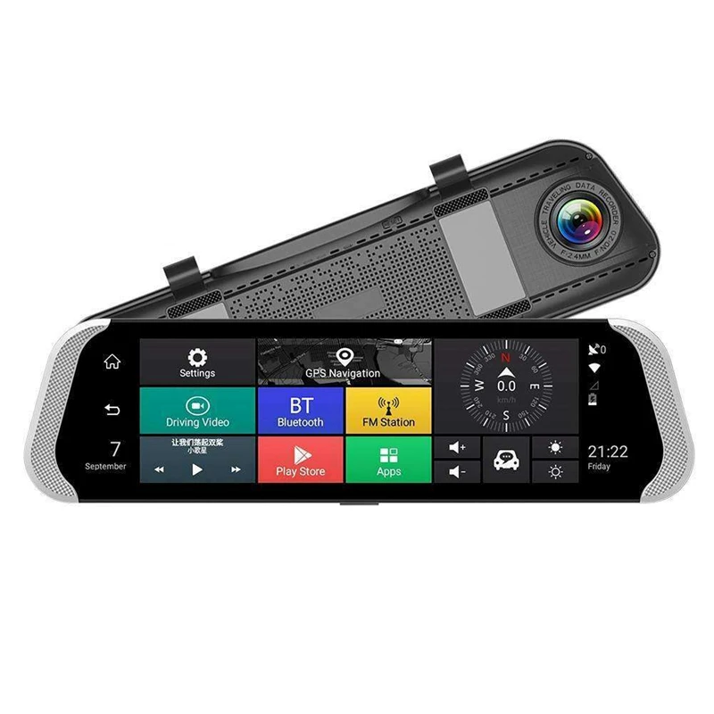 

10 Inch 4G Car Rearview Mirror Dvr Camera Dual Lens Android 5.1 Dash Cam App Adas Warning Bluetooth Dual Lens G-Sensor Dvr