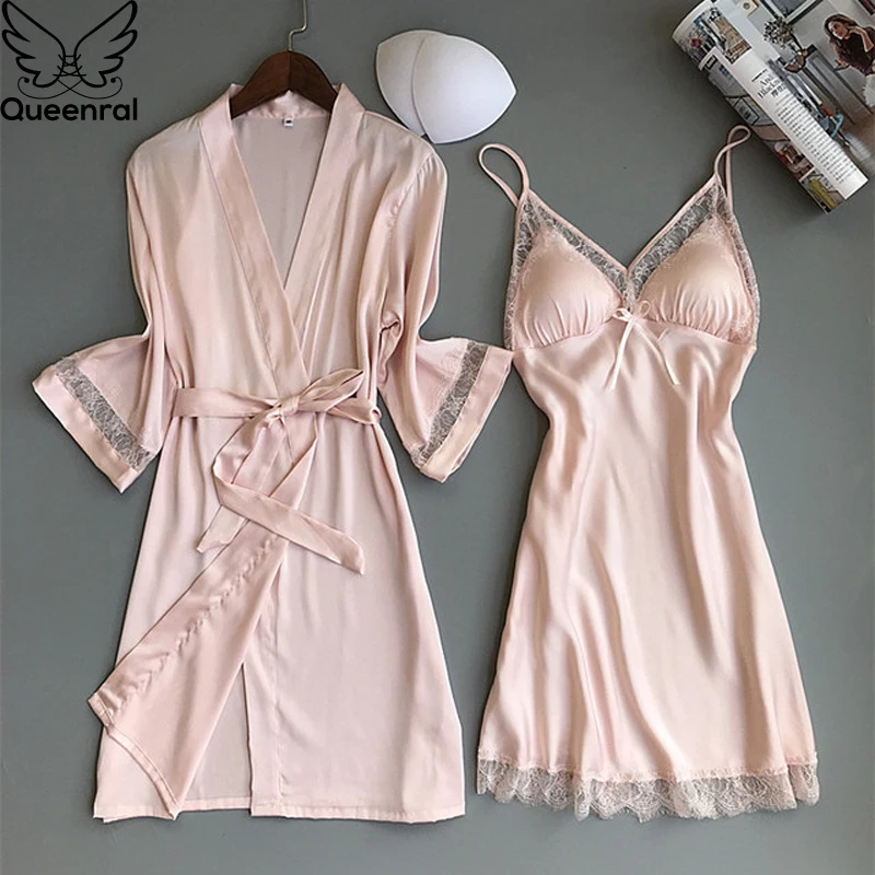 plus size satin chemise and robe set