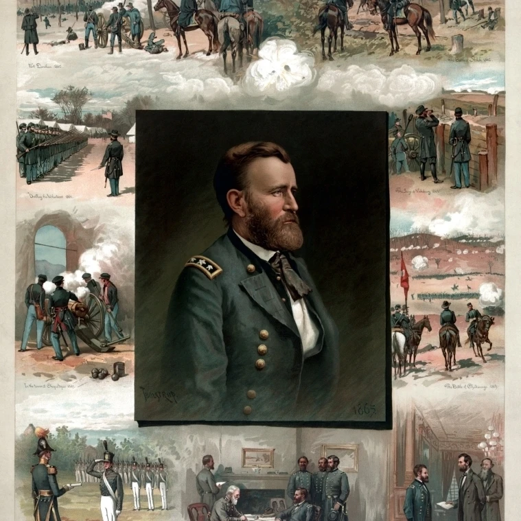 Цифровая восстановленная Американская история печати Ulysses S. Grant и его достижения