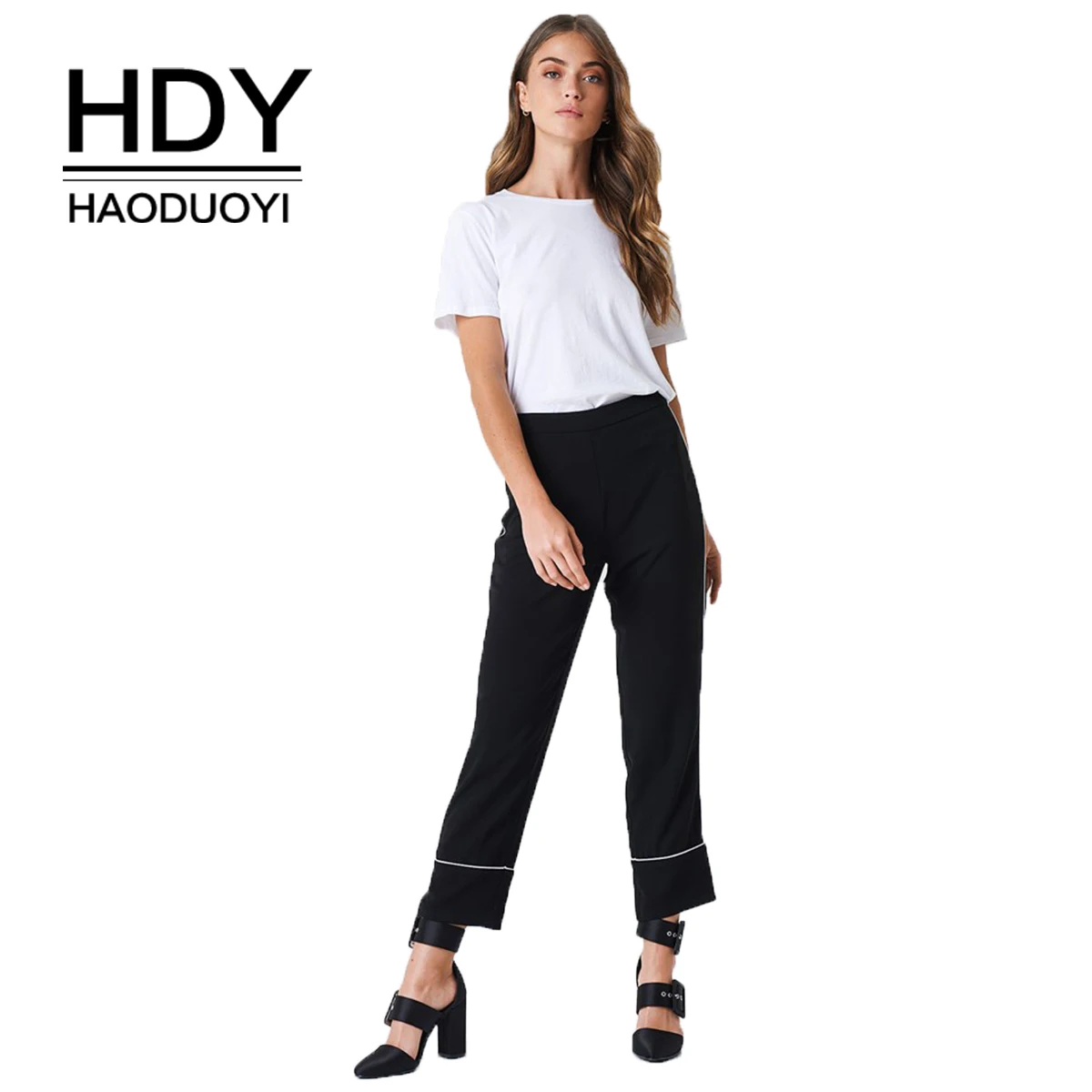Брюки HDY haoduoyi с высокой талией|Брюки |