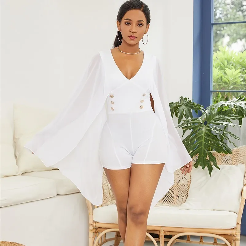 white chiffon jumpsuit womens