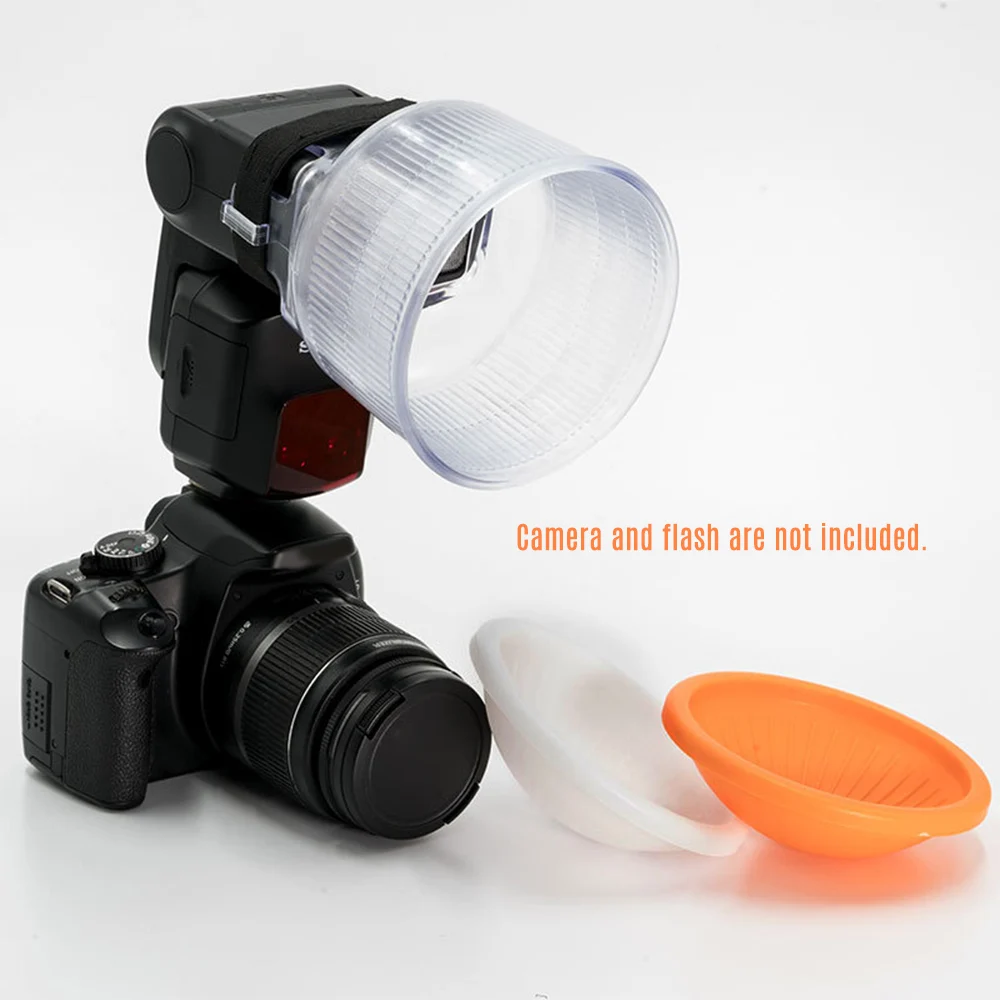 Dome Flash Diffuser w/ Orange White Silver Domes for Canon 420EX 430EX