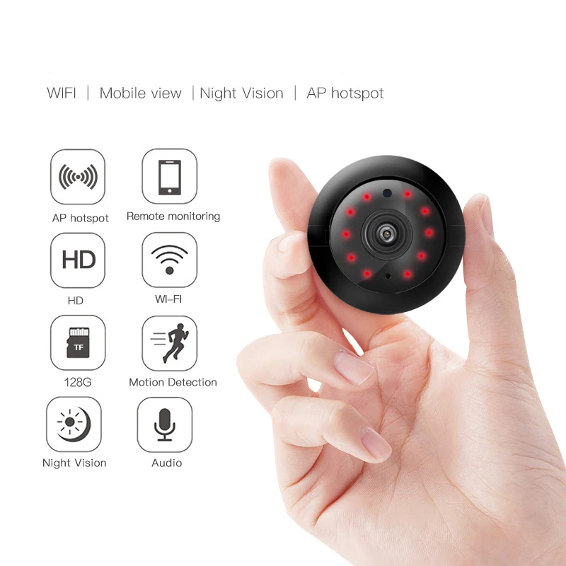 720P Мини Ip Wi Fi камера беспроводная Hd 180 ° Скрытая домашняя безопасности ночного