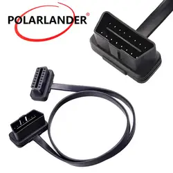 Оптовая Черный 16 Pin плоский тонкий OBD2 адаптер расширение elm327 мужчин и женщин автомобиля диагностический кабель с выключателем 60 см