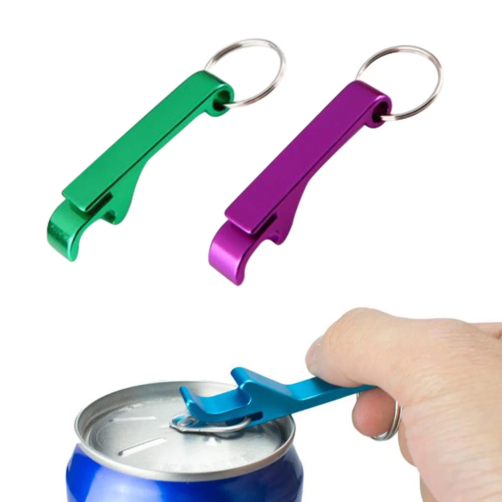 2 PCS Multifunctional Keyring брелок Jar Beer Bottle Opener Брелоки для ключей Ring Chain Брелоки для ключей цепи подарок-случайный цвет