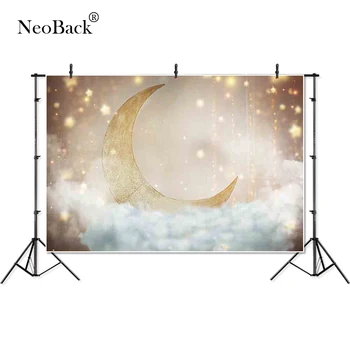 

Thin Vinyl glitter moon star cloud twinkling baby children Photography studio Backgrounds professional indoor Photo Backdrops