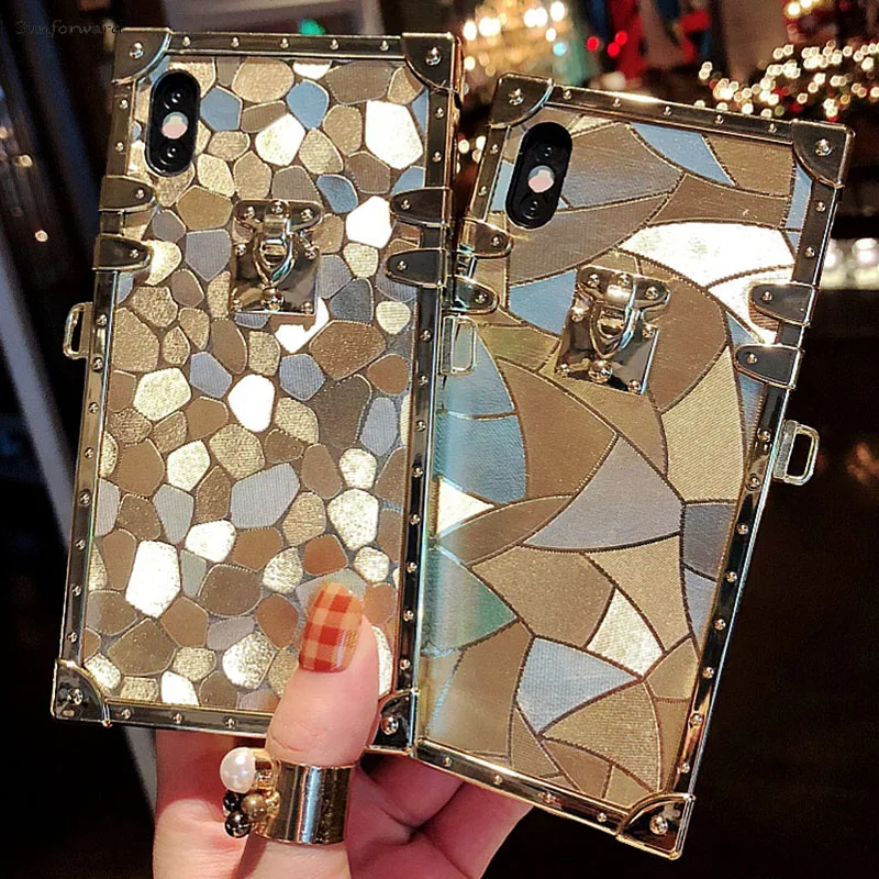 

Luxury Phone Case For iPhone X XS MAX XR Cases Silicone Anti-Knock For iPhone 7 7Plus 8 8Plus Cover Geometric Capa Fundas Rope