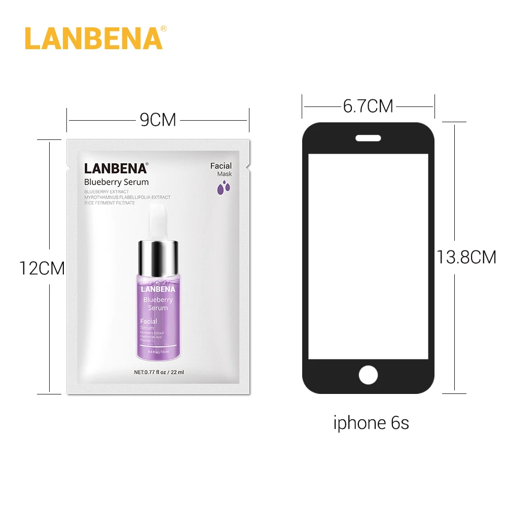 4 шт. сыворотка для лица с гиалуроновой кислотой LANBENA + 24K Gold Six Peptides витамин C