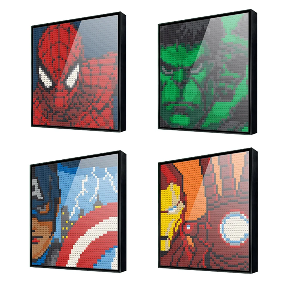 Günstig 50x50 Punkte Isometrische Pixel Kunst Ziegel 1x1 Mini Bausteine Porträts DIY Hause Dekoration Kompatibel Mit le * geht Cartoon