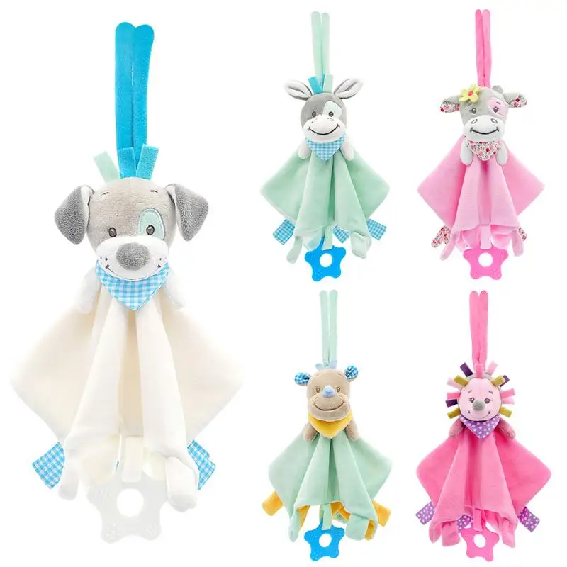 

Baby Comforting Security Blanket Toys Animal Stuffed Soft Baby Plush Toy Bed Hanging Babies Rattles Mobiles