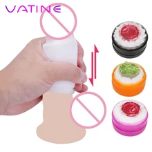 VATINE Penis Delay Massager Pussy Egg Penis Trainer Stimulator Vagina Real Pussy Male Masturbator Sex Toys for Men Portable