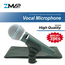 3 шт./лот, высокое качество, версия, суперкардиоидный живой вокал, караоке, динамический 58A, проводной микрофон, Подкаст, voicever, микрофон