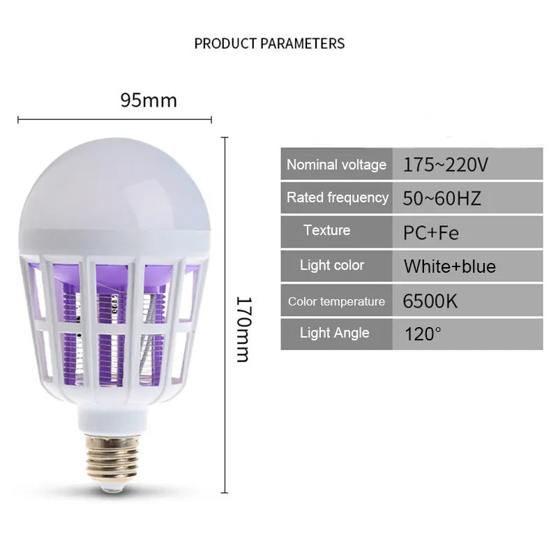 1 шт. 2 в 1 светодиодный Электрический светильник-ловушка от комаров E27 220 в электронный светодиодный ночник с защитой от насекомых