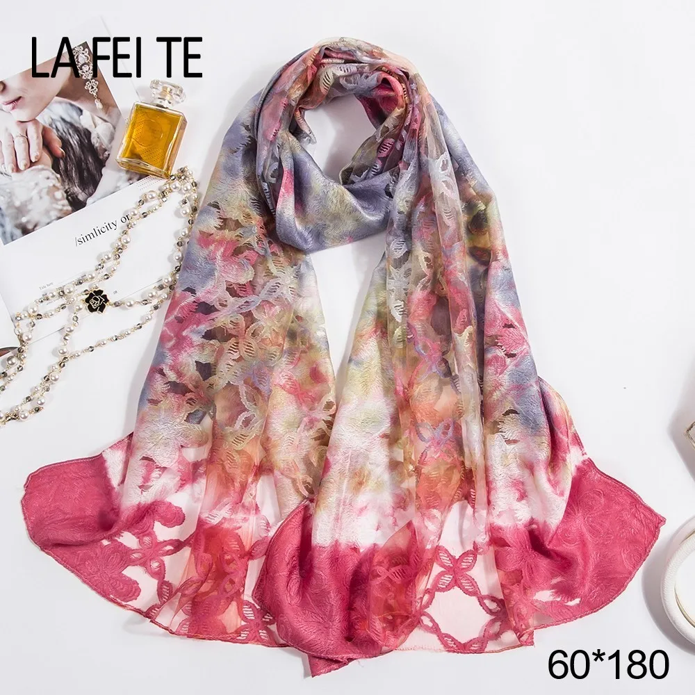  Long Women Scarf Silk Female Handkerchiefs Girls Crinkle Hijab Shawls Floral Printed Stoles Scarves