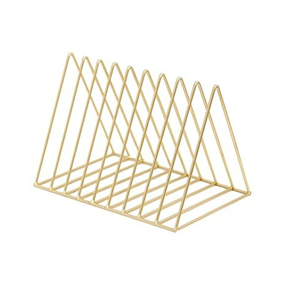 الشمال مثلث بسيط المطاوع الحديد سطح المكتب تخزين الرف الرف ملف مجلة غلاف مكتب رف منظم قرطاسية حامل