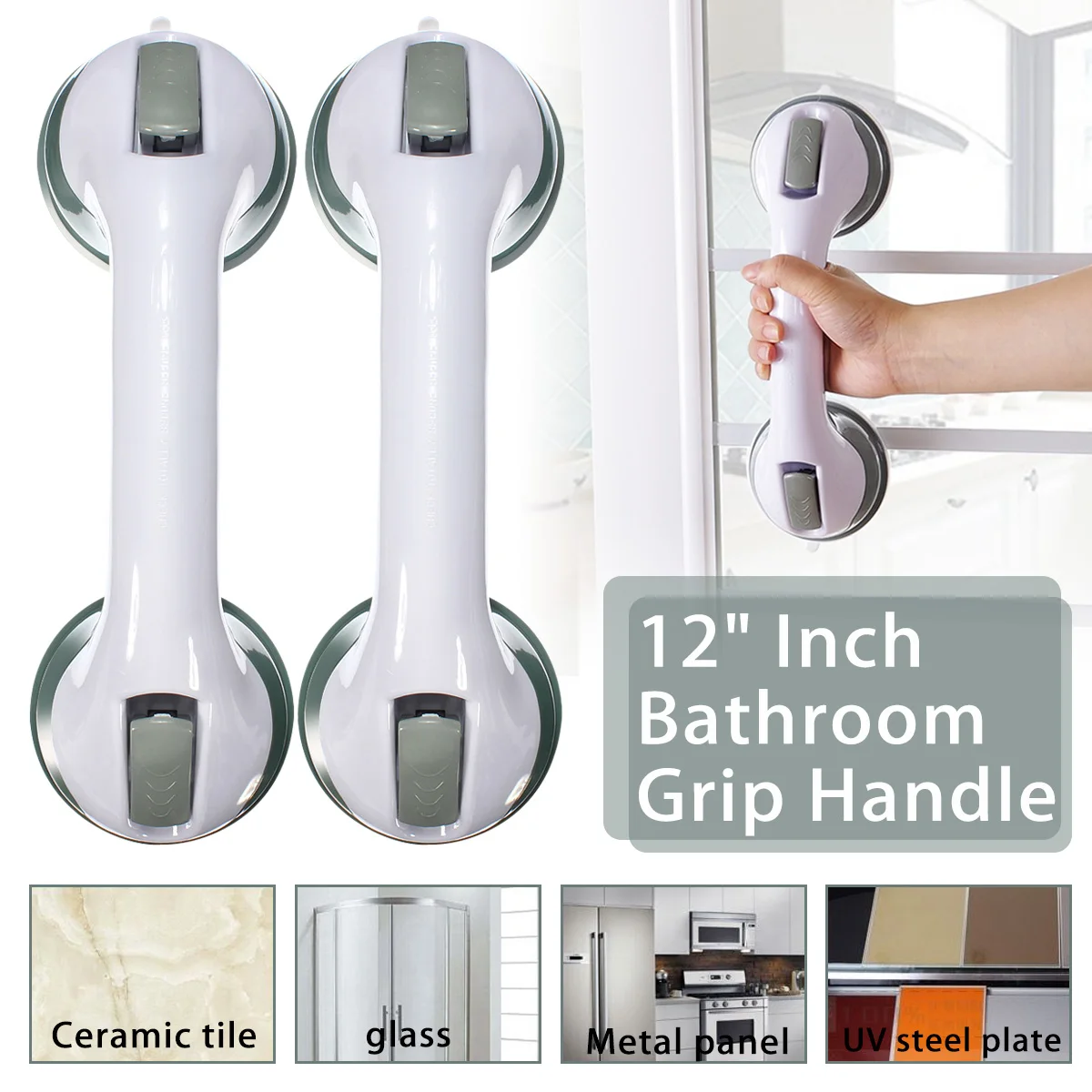 

1PC Bathroom Suction Cup Handle Grab Bar Toilet Bath Shower Tub Bathroom Shower Grab Handle Rail Grip for Elderly Safety