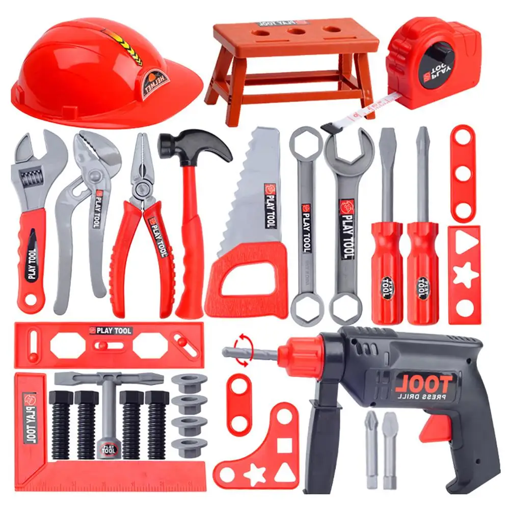 

Children's Toolbox Set Simulation Repair Tool Drill Screwdriver Repair Kit House play Toys Tool Set Puzzle Toy Set for kids 31