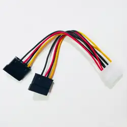 Новый компьютерный кабель 4 Pin IDE power Splitter 1 Male to 2 Female ATA/SATA power Cable Y Splitter Жесткий диск кабель питания