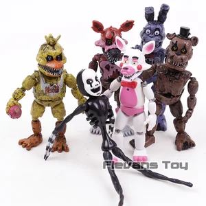 FNAF Five Nights At Freddy's Nightmare Freddy Chica Bonnie Funtime Foxy PVC Action Figures Toys 6pcs/set