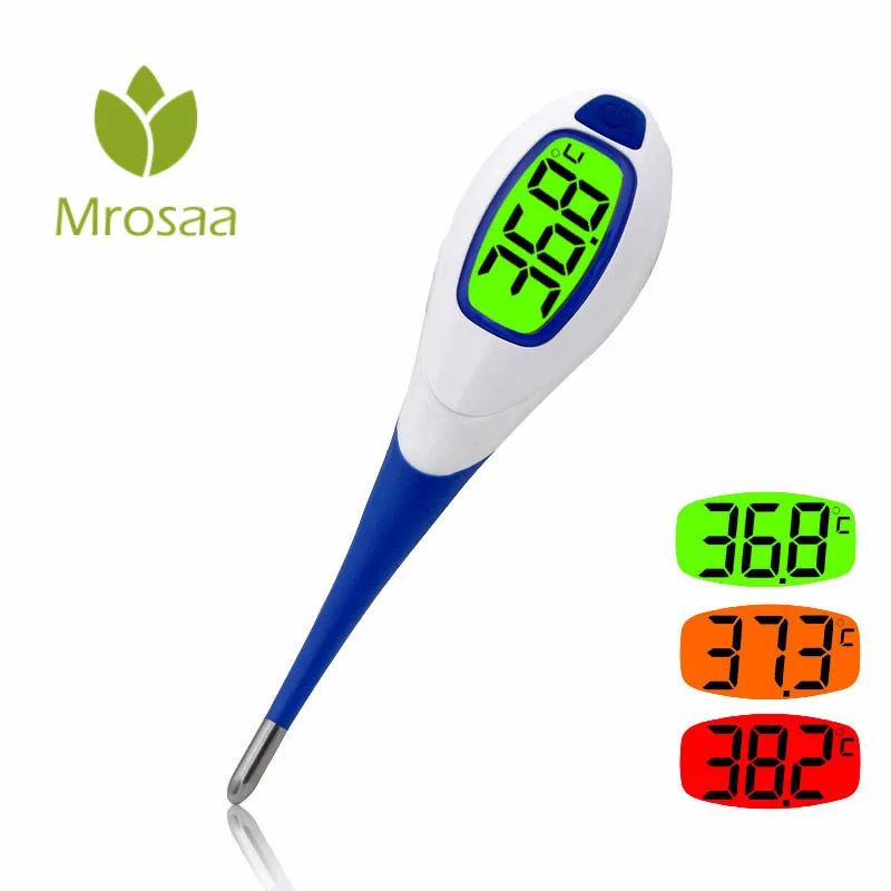 

Digital LED Soft Head Thermometer Fever Alert Rectal Oral Body Temperature Monitor Detection Household Health Care Tool