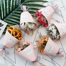 1 шт. мини-букет подсолнуха сухоцветы для свадьбы, дня рождения, Дня Святого Валентина, подарок для поделок, подарки для украшения дома