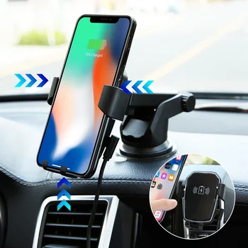 ワイヤレス車の充電器マウント自動クランプ空気ベント電話ホルダー 10 ワットチー高速充電 11 プロ xs xr × 8 サムスン S20 S10