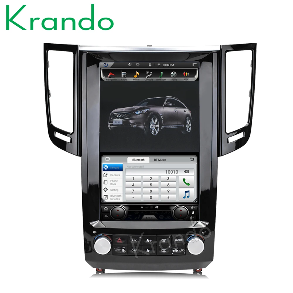 Excellent Krando Android 6.0 12.1" Tesla Vertical car audio radio player for Infiniti QX70 FX25 FX35 FX37 gps navigation multimedia system 3
