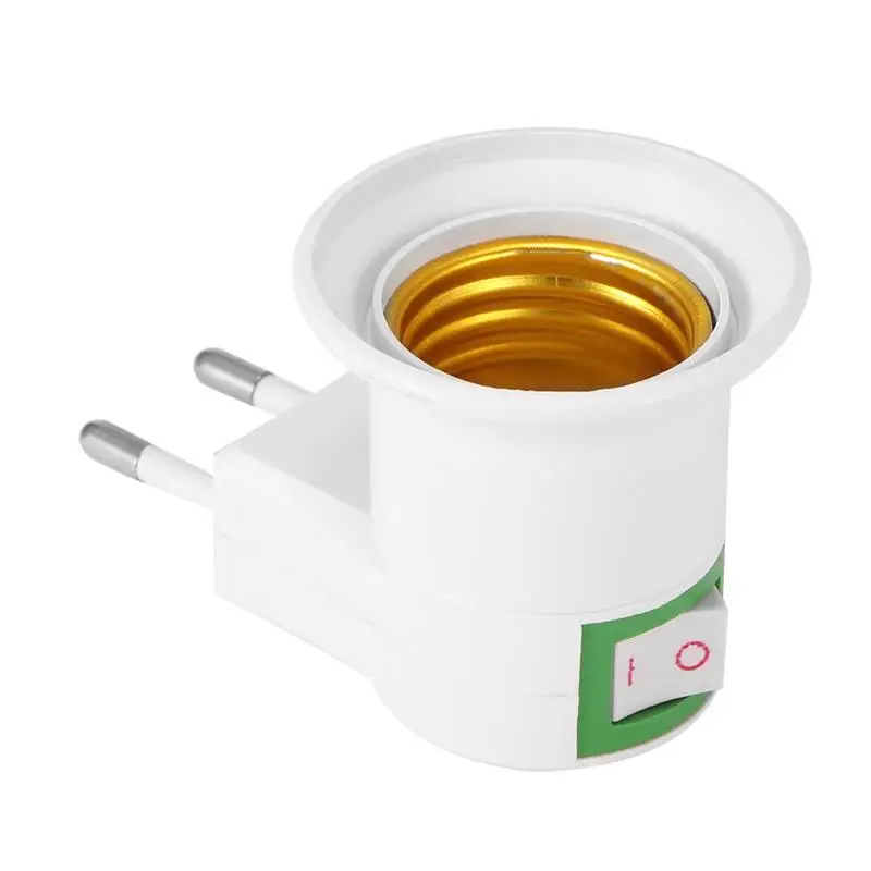 

E27 LED light Male Sochet Base type to AC Power 220V EU Plug lamp Holder Bulb Adapter Converter + ON/OFF Button Switch