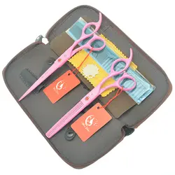 Meisha 7 дюймов Большой волос резка 6,5 дюймов истончение ножницы комплект розовый Professional Парикмахерская Парикмахерские ножницы для укладки