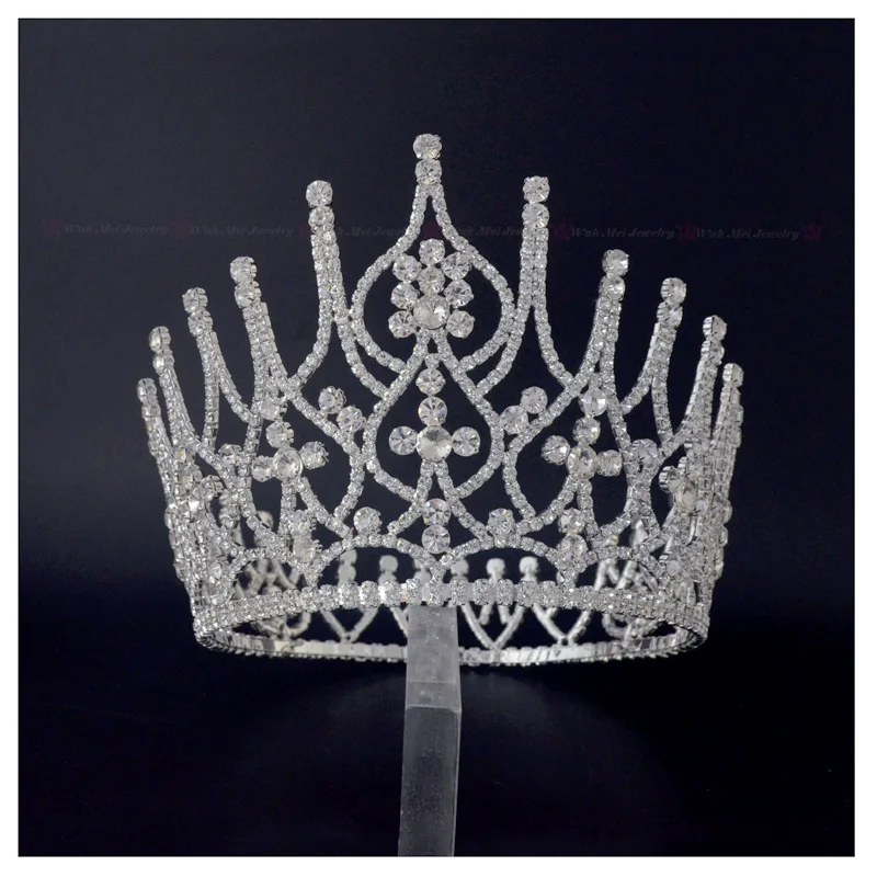 

Full Large Crowns For Lady Bridal Weddind Tiaras Miss Beauty Pageant Queen Headwear Rhinestone Fashion Jewelry Hair Crown 01681