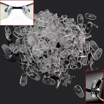

100 Pairs PVC Anti-Slip Nose Pads Eyewear Glasses Eyeglasses Anti-Slip Stick On Nose Pad Holders Accessories