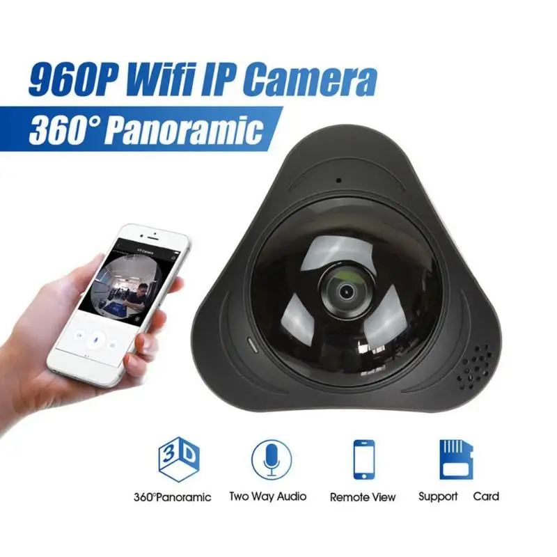 

HD 960P Wireless WIFI IP Camera 1.3MP Fisheye Surveillance Camera 360 Degree Panoramic Cam Night Vision Nanny Webcam For Home